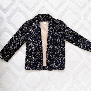 3/4 Sleeve Black & Gold Silky Blazer